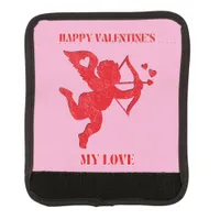 Minimalist Happy Valentine's My Love on pink | Luggage Handle Wrap