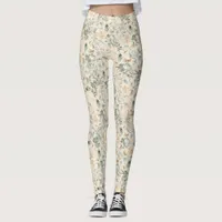 Pretty Watercolor Vintage Flowers Leggings