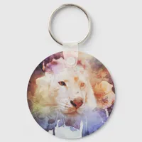 White Tiger Grunge Keychain