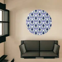 Boho Blue Green Jewel Tone Peacock Feather  Rug