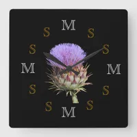 Clock - Thistle and Intials