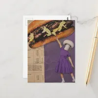 Silly Mushroom Cheeseburger Person Postcard