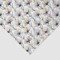 Abstract Alcohol Wash Pen and Ink Flowers Tissue Paper