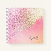 Foil Abstract Gold Peach ID775 Notebook
