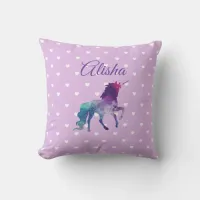 Personalized Purple Unicorn Pillow for Little Girl