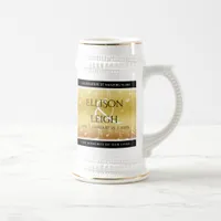Elegant 27th Music Wedding Anniversary Beer Stein