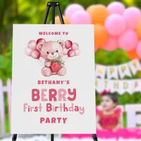 Berry First Birthday Strawberry Welcome Birthday Foam Board