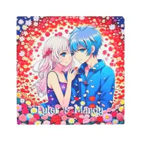 Cute Personalized Anime Couple's Names Metal Print