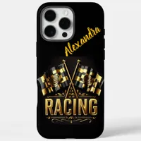 Flags of victory showcasing excitement in racing iPhone 16 pro max case