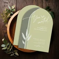 Eucalyptus Color Tones Wedding Green Arch ID901 Invitation