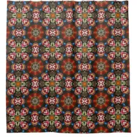 Unique Red Blue Abstract Shower Curtain