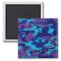 Camouflage Dark Blue & Purple Pattern Magnet