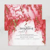 Coral Tourmaline Watercolor Geode BarefootBride™ Invitation
