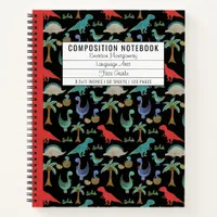 Custom Dinosaur Pattern Kid's Composition  Notebook