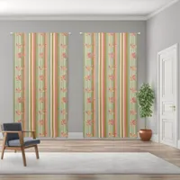 Fall Blessings Chic Leaf Stripe Curtains