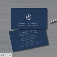 Stylish Simple Navy Blue Business Card