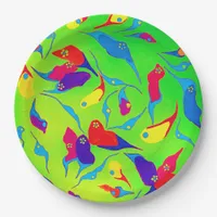 Minimalism bright colors asymmetric shapes paper plates