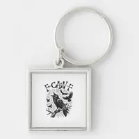 Funny Vintage Crow F-Caw-F Keychain