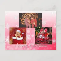 Red Merry Christmas Personalized Photo Postcard
