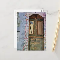 Map with Bird in a Dresser Collage Postcard