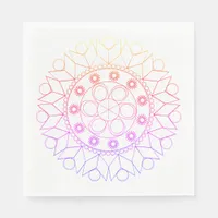 Paper Napkin - Pastel Colored Mandala Pattern