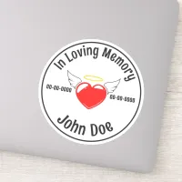 In Loving Memory Heart Custom-Cut Vinyl Sticker