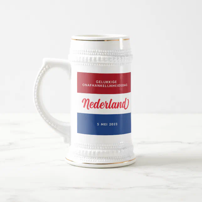 Netherlands Independence Day Dutch National Flag Beer Stein