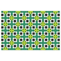 Abstract Modern Emerald Lime Green & Black Pattern Tissue Paper