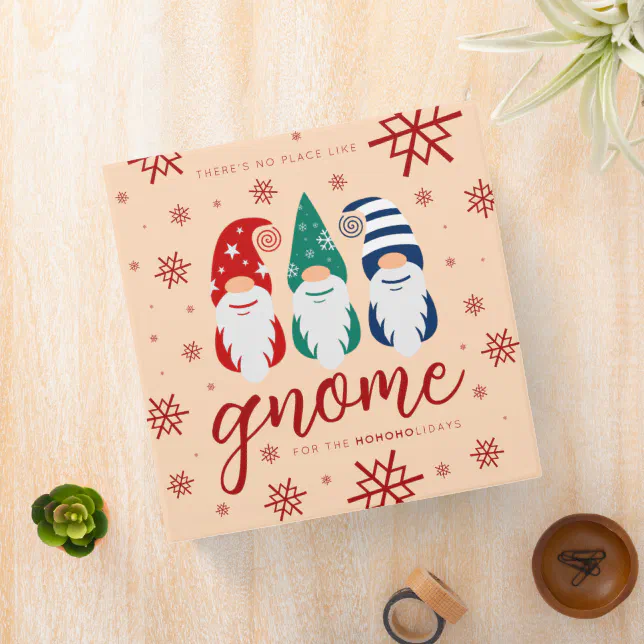 Hygge Christmas Gnome for the Holidays Snowflakes 3 Ring Binder