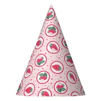 Cute Strawberry Birthday Party Hats In Pink & Red