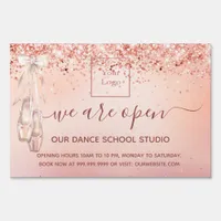 Reopening rose gold pink ballet dance school  sign