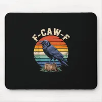 F-Caw-F Raven Moon Gothic Halloween Crow Bird Love Mouse Pad