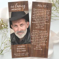 Rustic Funeral Custom Photo Poem Memorial Prayer Bookmarks
