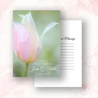 Pastel Spring Tulip Flower Share a Memory Funeral  Note Card