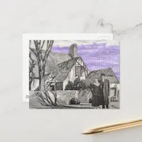 Vintage Couple New House Collage Postcard