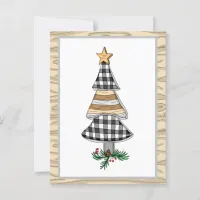 Country Plaid Christmas Tree Holidayb Postcard