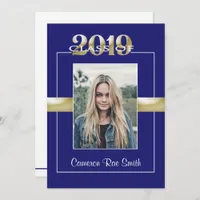 Class of 2019 Blue & Gold Graduation Party Invitation