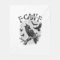 Funny Vintage Crow F-Caw-F Fleece Blanket
