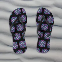 Pretty Colorful Purple Mandala Mystical Flip Flops