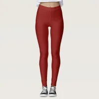 Minimalist Dark Red Yoga Leggings