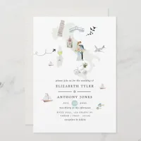 Watercolor Italian Destination Wedding Invitation