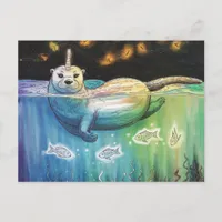 Adorable Otter Unicorn Postcard