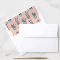 Rustic Blush Cacti Botanical Nature Desert Wedding Envelope Liner