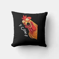 F-Caw-F-Chicken Classic Vintage Graphic Throw Pillow