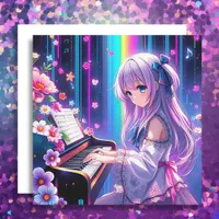 Anime Girl Playing Piano