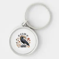 F-Caw-F Raven Moon Gothic Halloween Crow Bird Love Keychain