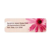 Pink Flower Photo Return Address Labels