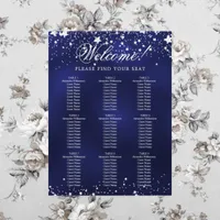 Wedding navy blue stars seat chart