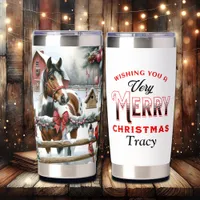 Pretty Festive Painted Horse Personalized Insulated Tumbler