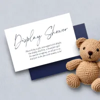 Modern Navy Blue Handwritten Display Shower Enclosure Card